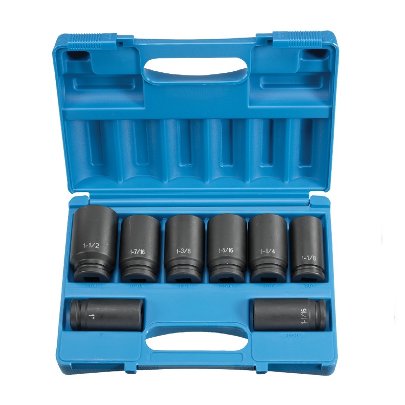 Grey Pneumatic 8034D 3/4" Drive 8 Piece Deep SAE Impact Socket Set