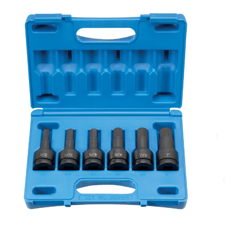 Grey Pneumatic 8096H 3/4" Drive 6 Piece SAE Hex Driver Set