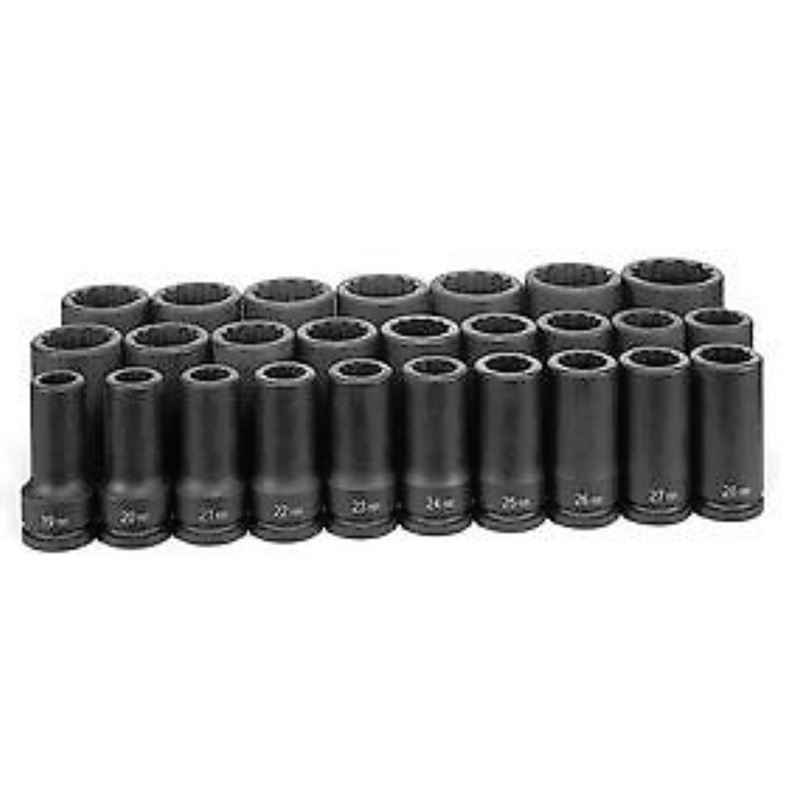 Grey Pneumatic 8126MD 3/4" Drive 12-Point 26-Piece Deep Metric Master Set