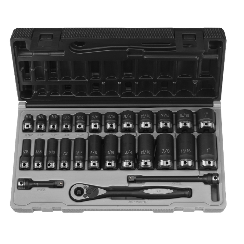 Grey Pneumatic 81627RD 3/8" Drive 6-Point 27-Piece Fractional Socket Set