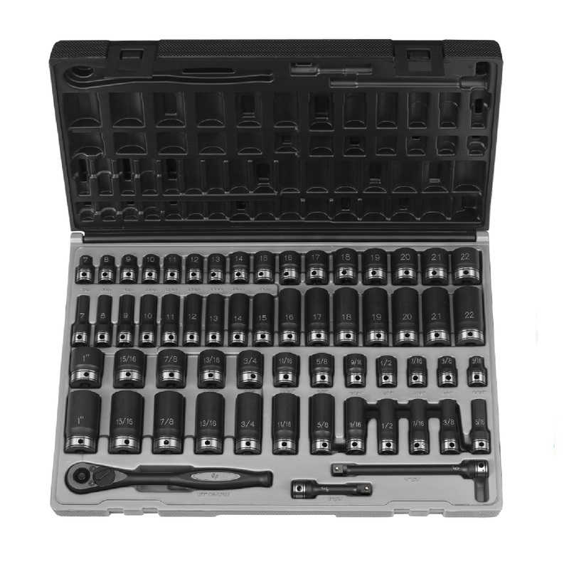 Grey Pneumatic 81659CRD 3/8" Drive 6 Point 59 Piece Fractional & Metric Duo Socket Set