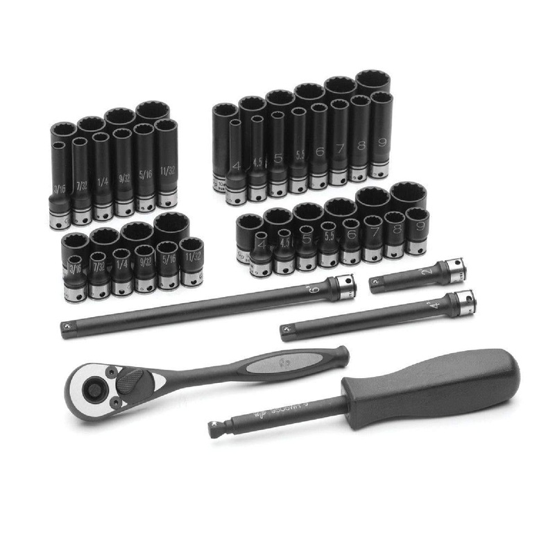 Grey Pneumatic 89253CRD 1/4" Drive 12 Point 53 Piece Fractional & Metric Duo Socket Set