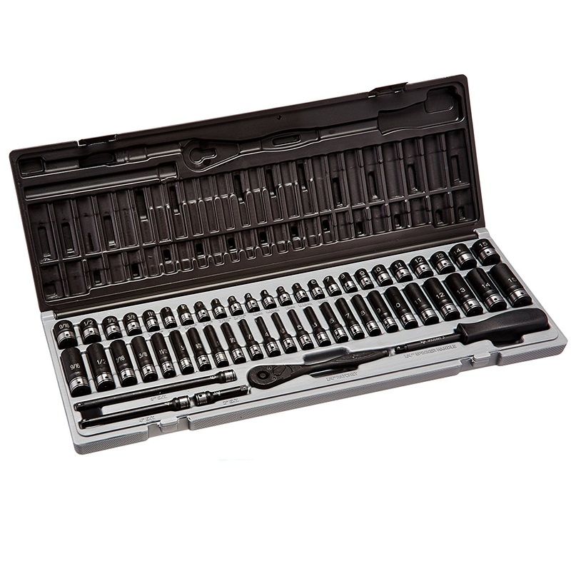 Grey Pneumatic 89653CRD 1/4" Drive 6 Point 53 Piece Fractional & Metric Duo Socket Set