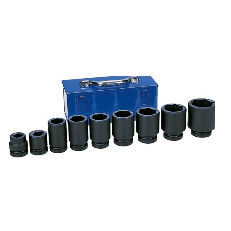 Grey Pneumatic 9161D 1" Drive 9-Piece Metric/SAE Large Truck/OTR Socket Set