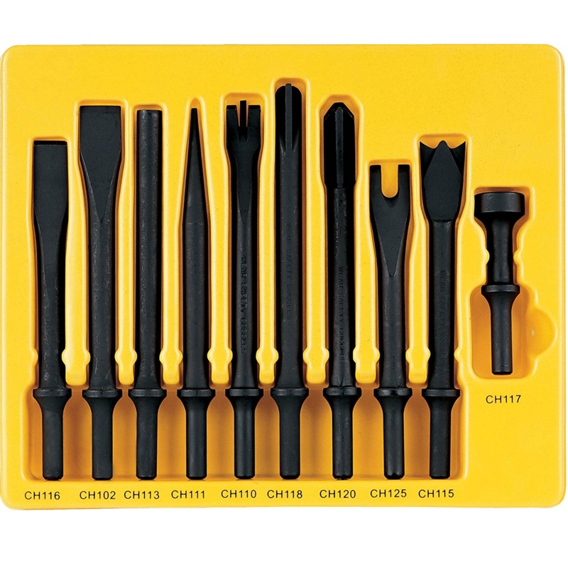 Grey Pneumatic CS110 10 Piece .401 Shank General Service Chisel Set