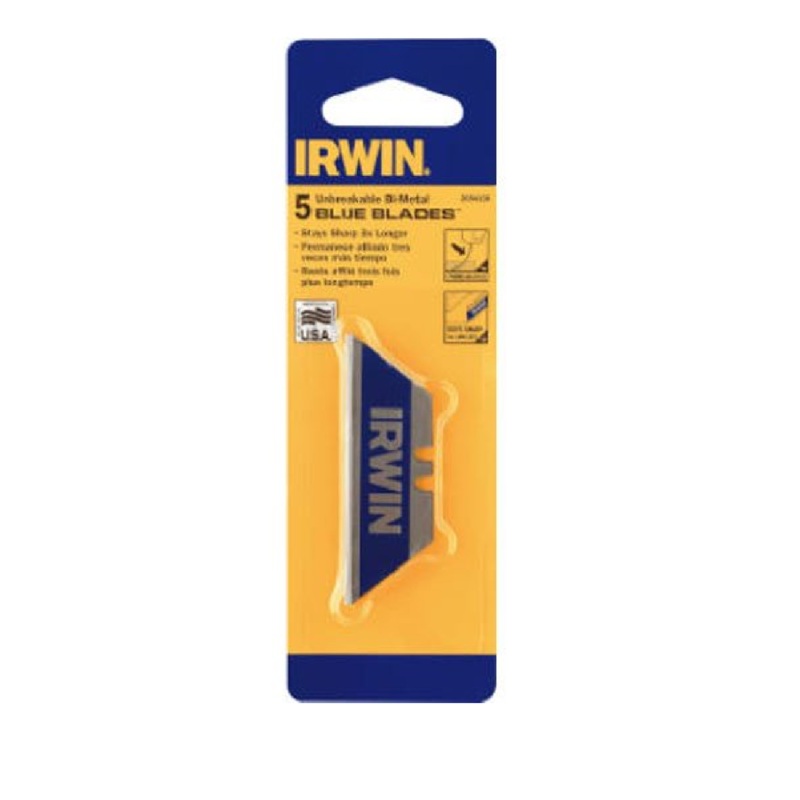 Irwin 2084100 Blue Blade Utility Knife Blade -  5 Per Pack