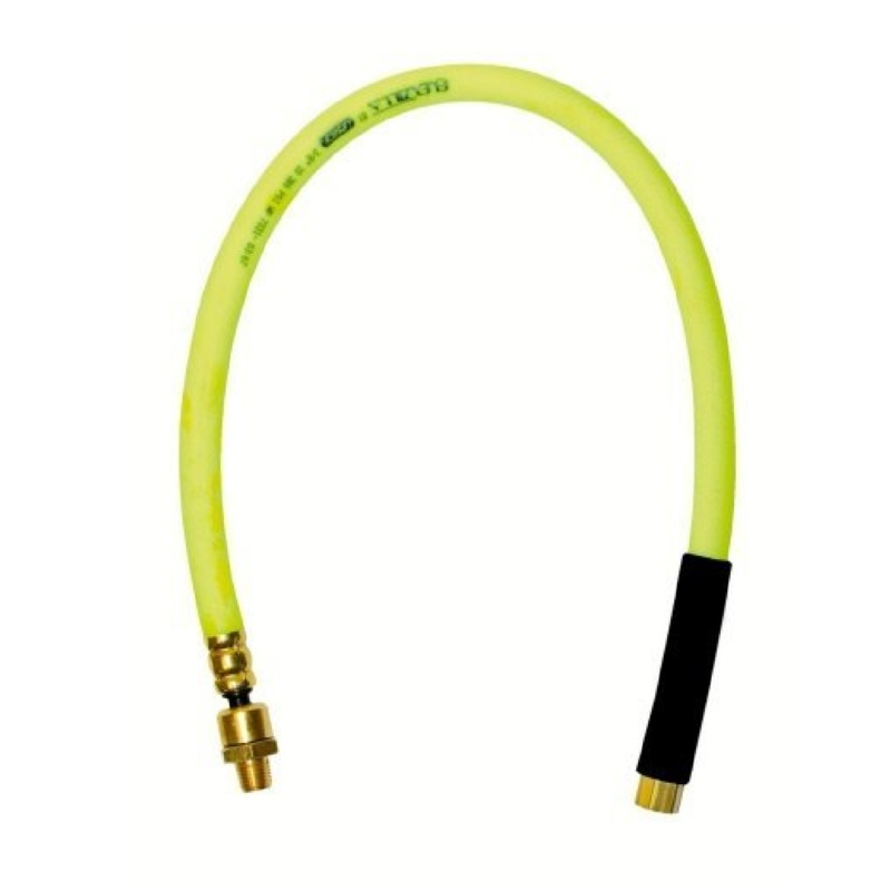 Legacy HFZ3802YW2B Flexzilla Whip Hose - 3/8"x  2' with 1/4" MPT Ball Swivel End