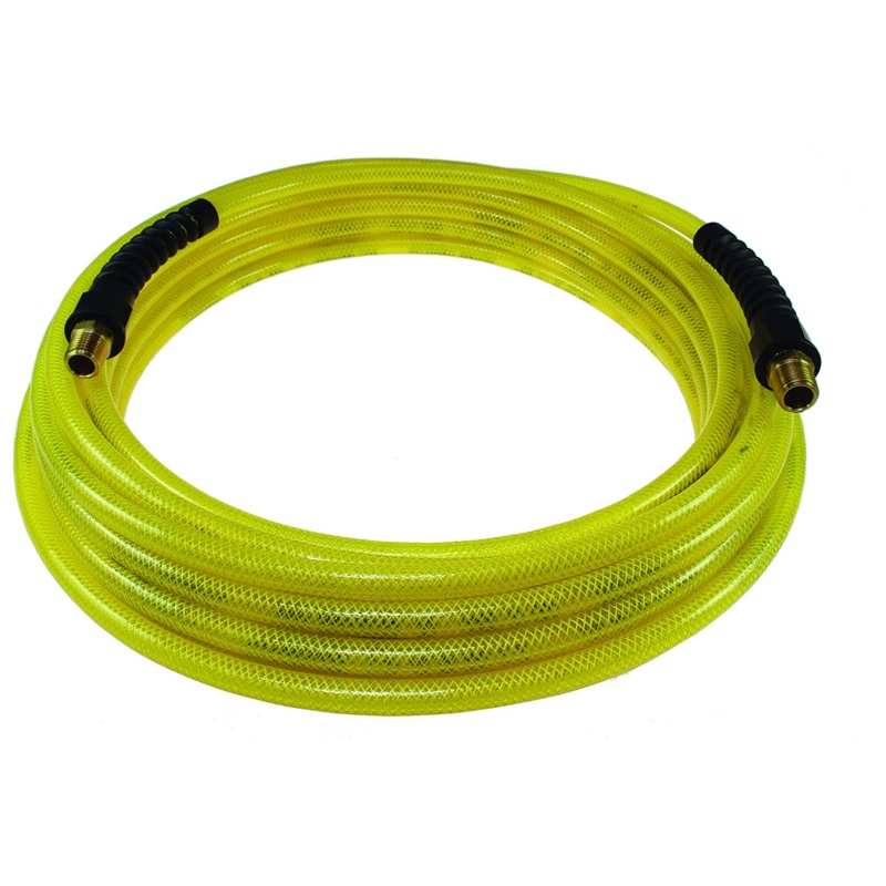 Coilhose Pneumatics PFE60254TY 25' Yellow Flexeel Hose - 1/4" MPT x 3/8" ID