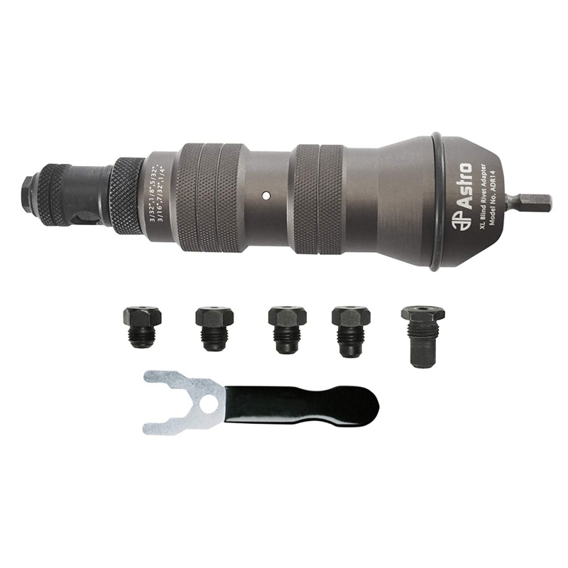 Astro Pneumatic ADR14 1/4" Capacity XL Blind Rivet Adapter Kit