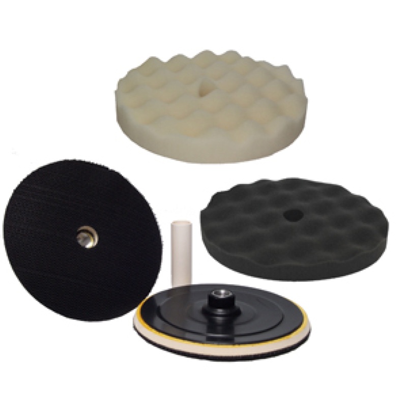 Hi-Tech BK-3W Hi-Buff Foam Pad Kit with Velcro Backing Pad