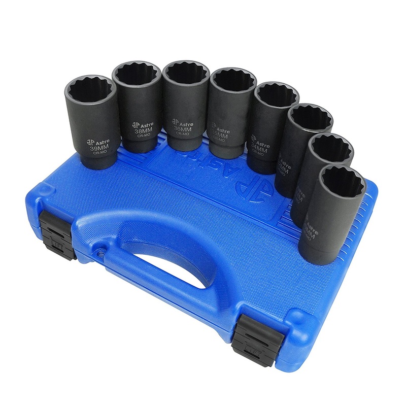 Astro Pneumatic 78868 12-Point Axle Nut Socket Set
