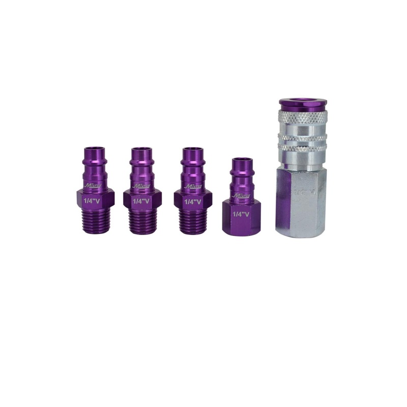 Milton S-305VKIT 5 Piece Hi-Flo V-Style 1/4" NPT Purple ColorFit-Mega-Flow Kit