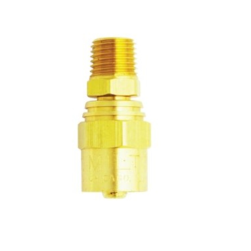 Milton S-615 1/4" NPT Male Reusable Brass Hose End