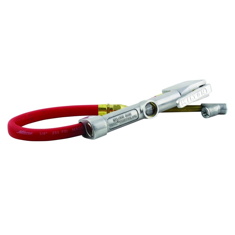 Milton S-516 Dual Head Straight Inflator with Lock On Threads