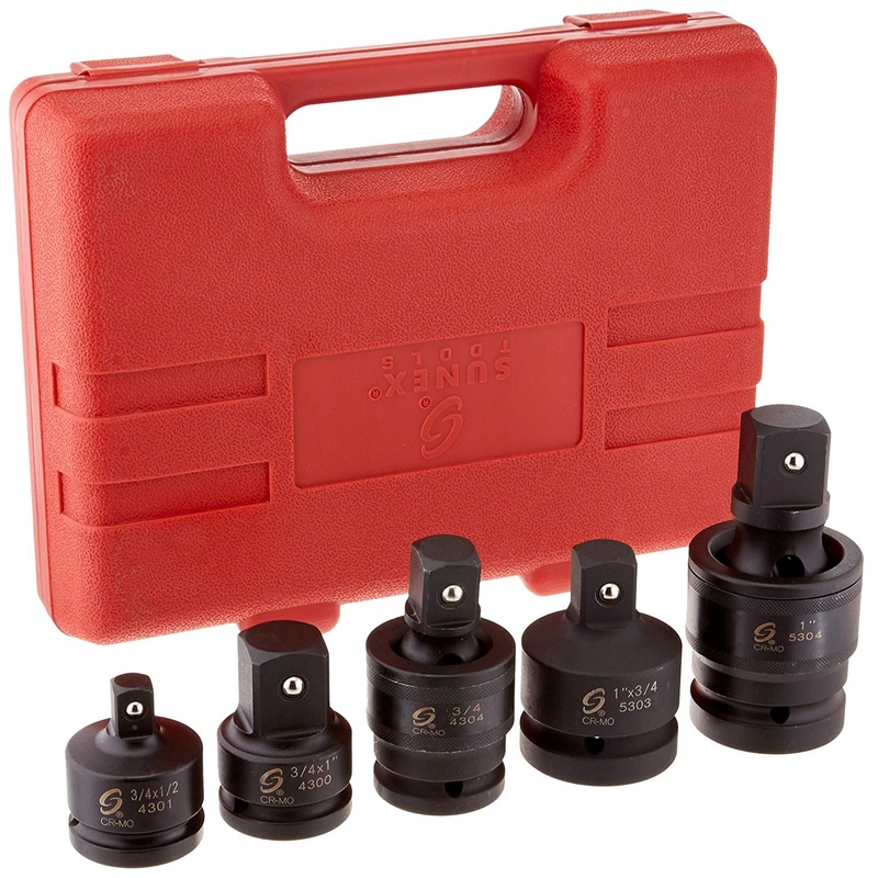 Sunex 4405 5-Piece 3/4" & 1" Adapter & Universal Socket Set