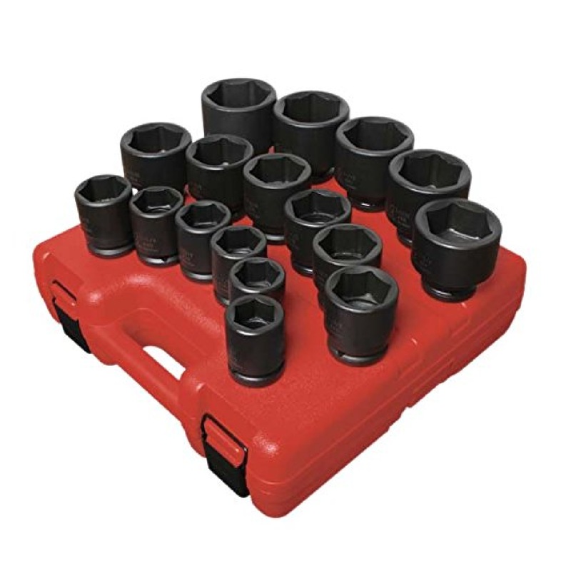 Sunex 4683 3/4" Drive 17-Piece SAE Impact Socket Set - Shallow