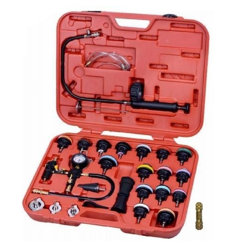 FJC 43664 28-Piece Deluxe Radiator Test Kit with Coolant Refill Air Lift