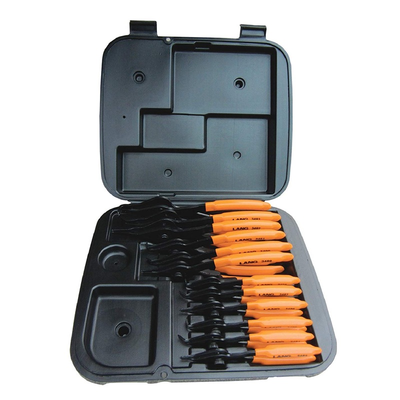 Lang Kastar 3495 12-Piece Combination Internal External Snap Ring Pliers Set