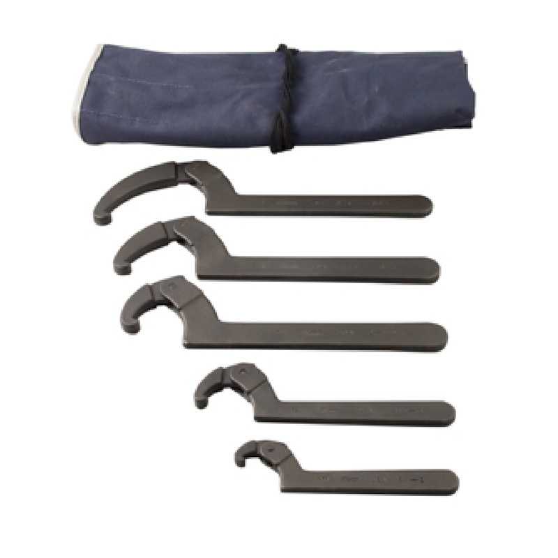 Martin Sprocket & Gear SHW5K Adjustable Hook Spanner Wrench Set