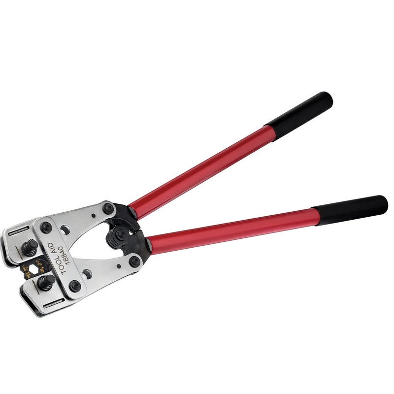 S&G Tool Aid 18840 Terminal Crimper with Rotating Die Set for 8-4/0 AWG