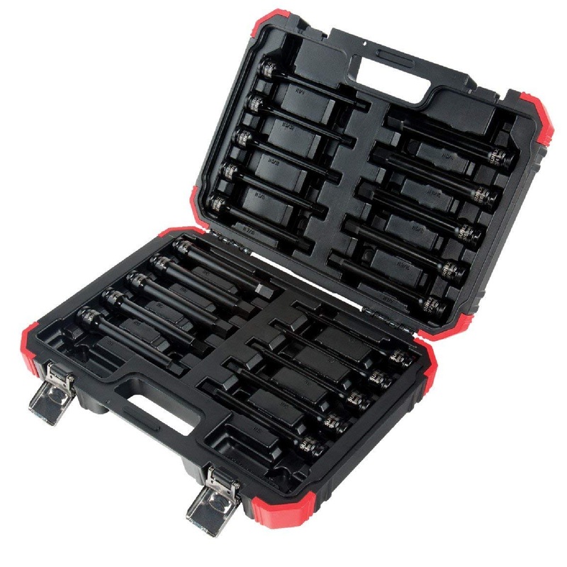 Sunex 2637L 1/2" Drive 20-Piece Impact Long Hex Driver Master Set - SAE & Metric