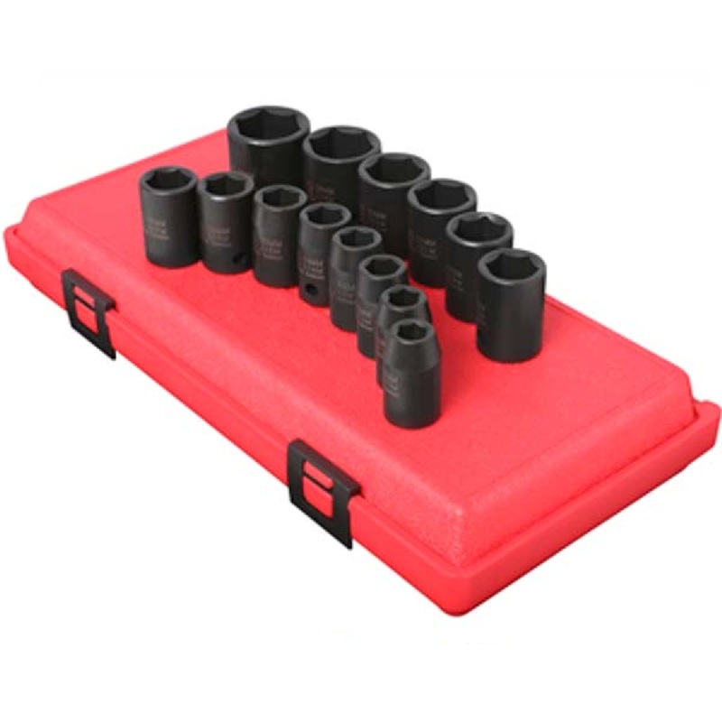 Sunex 2652 14 Piece 1/2 Drive Metric Impact Socket Set