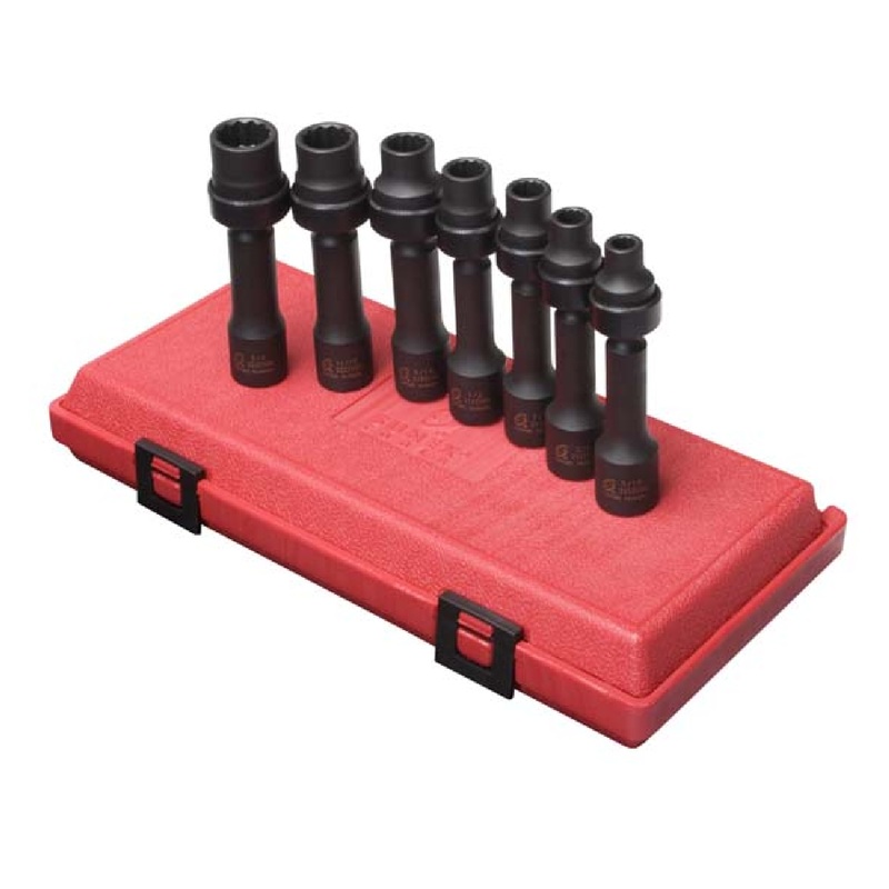 Sunex 2696 7-Piece 1/2" Drive SAE Drive Line Impact Socket Set