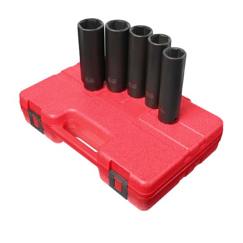 Sunex 2845 1/2" Drive 5 Piece Extra Deep SAE Impact Socket Set