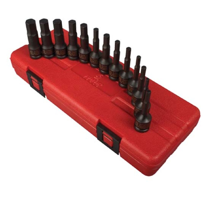 Sunex 3649 13 Piece 3/8" Drive Fractional & Metric Hex Impact Driver Set