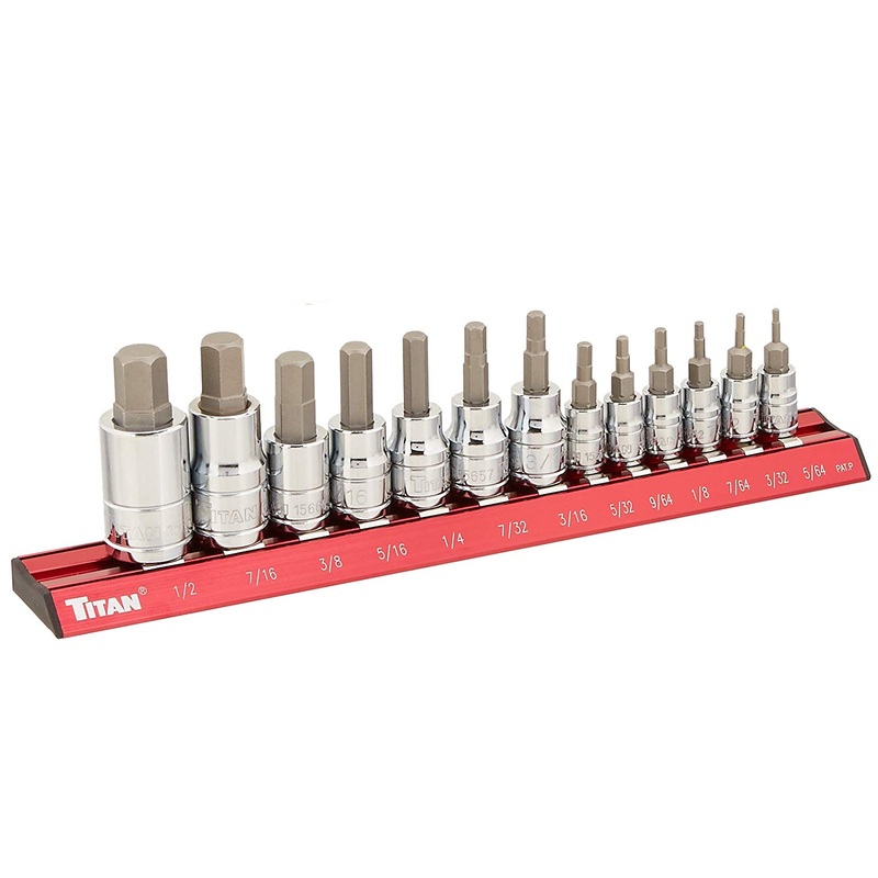 Titan 16123 13 Piece SAE Hex Bit Socket Set