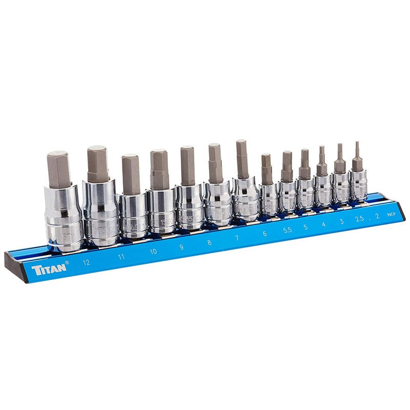 Titan 16124 13 Piece Metric Hex Bit Socket Set