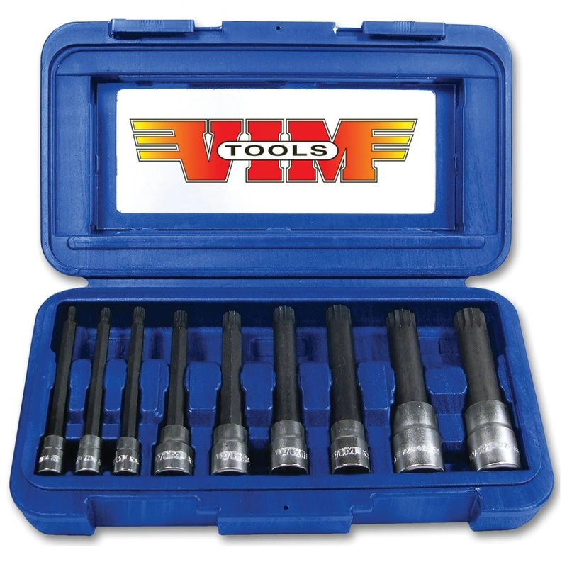 Vim Tools XZN400 9 Piece Long Triple Square 12 Point Bit Set