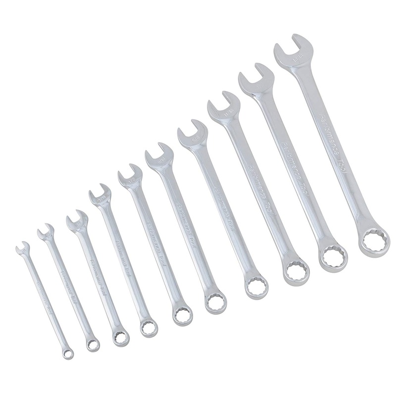 Performance Tool W30202 10-Piece SAE Combination Wrench Set