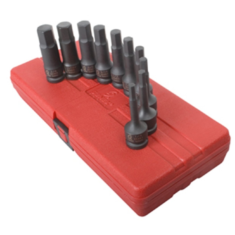 Sunex 2638 10-Piece 1/2" Drive SAE Impact Hex Driver Master Set