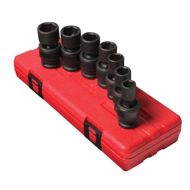 Sunex 2655 7-Piece Metric Swivel Socket Set - Shallow 13-19MM