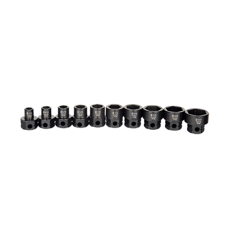 Sunex 3363 10-Piece 3/8" Drive Low Profile Impact Socket Set with Hex