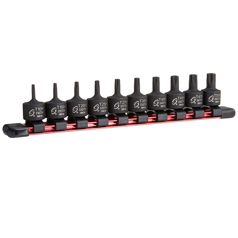Sunex 3641 10-Piece 3/8" Drive Stubby Tamperproof Impact Star Bit