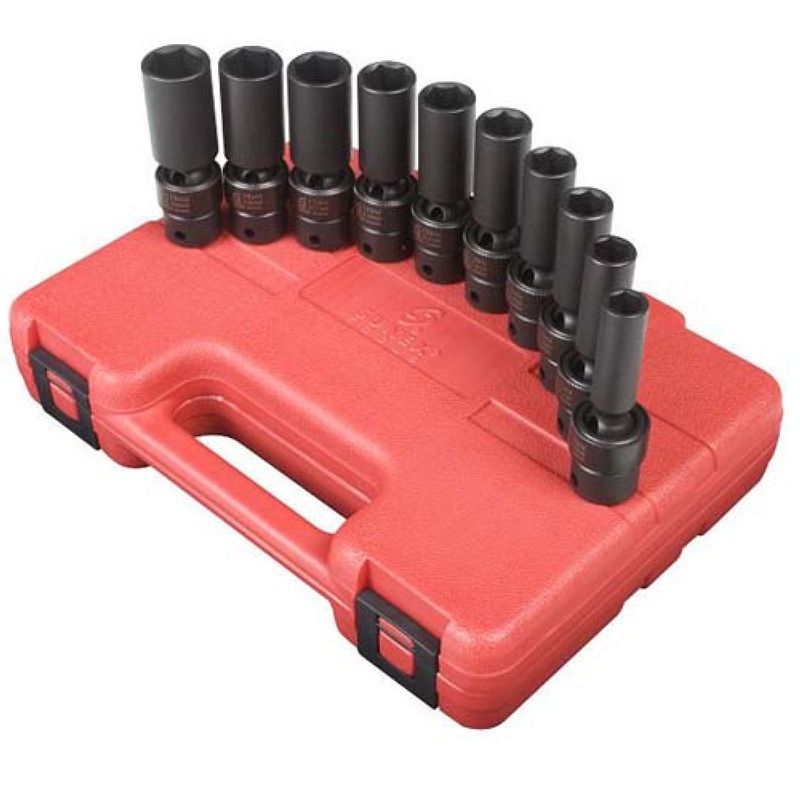 Sunex 3660 10-Piece 3/8" Drive Deep Swivel Socket Set - 10-19MM