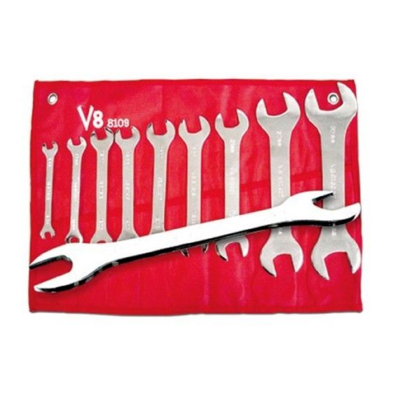 V8 Tools 8109 9 Piece Metric Super Thin Wrench Set