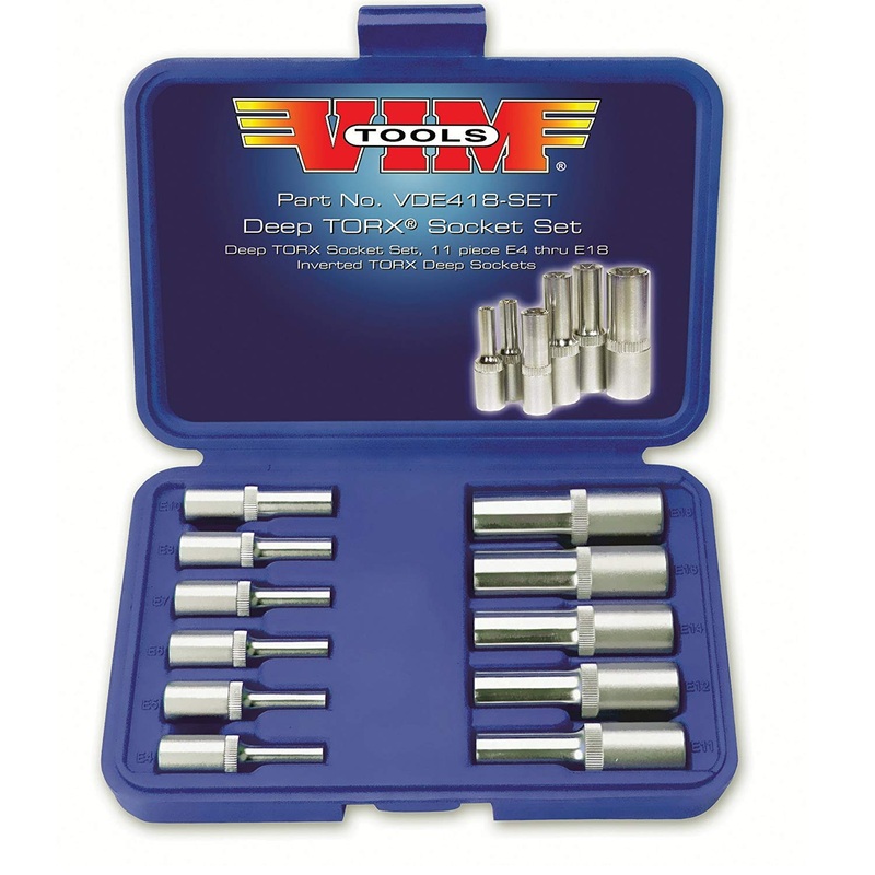 Vim Tools VDE418 11-Piece Deep External Torx Socket Set