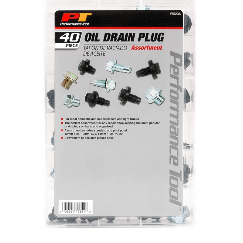 Performance Tool W5236 40-Piece Oil Drain Plug Assortment