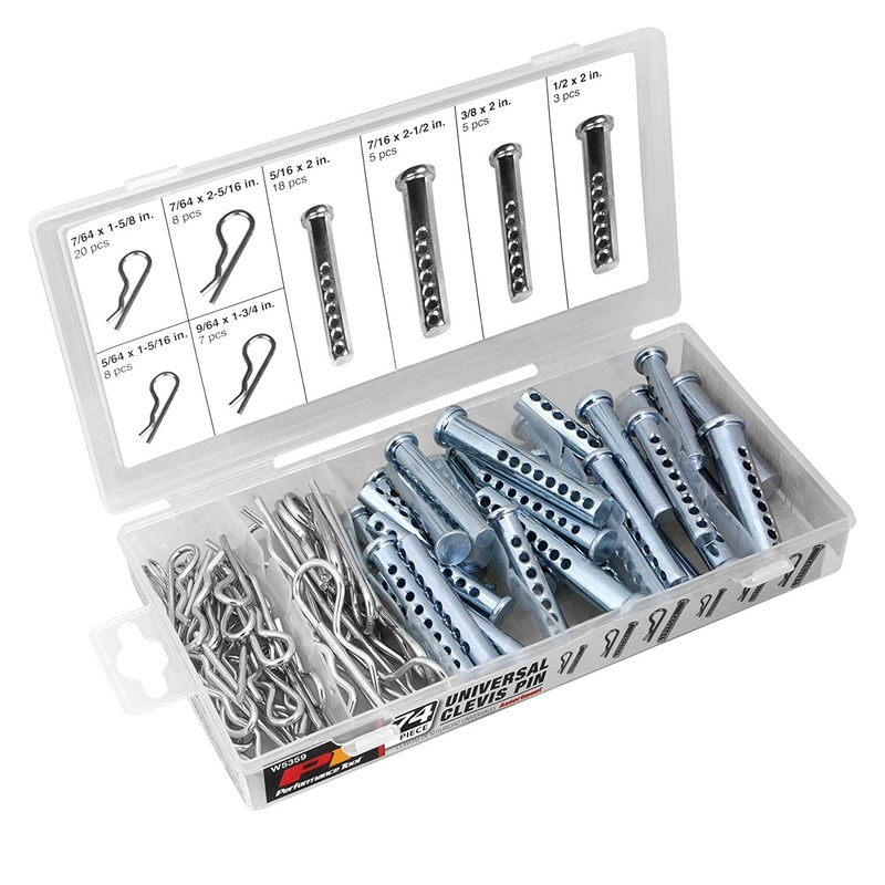 Performance Tool W5359 74 Piece Universal Clevis Pin Assortment