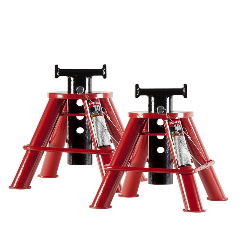 Sunex 1210 10-Ton Low Height Pin Type Jack Stands (Pair)