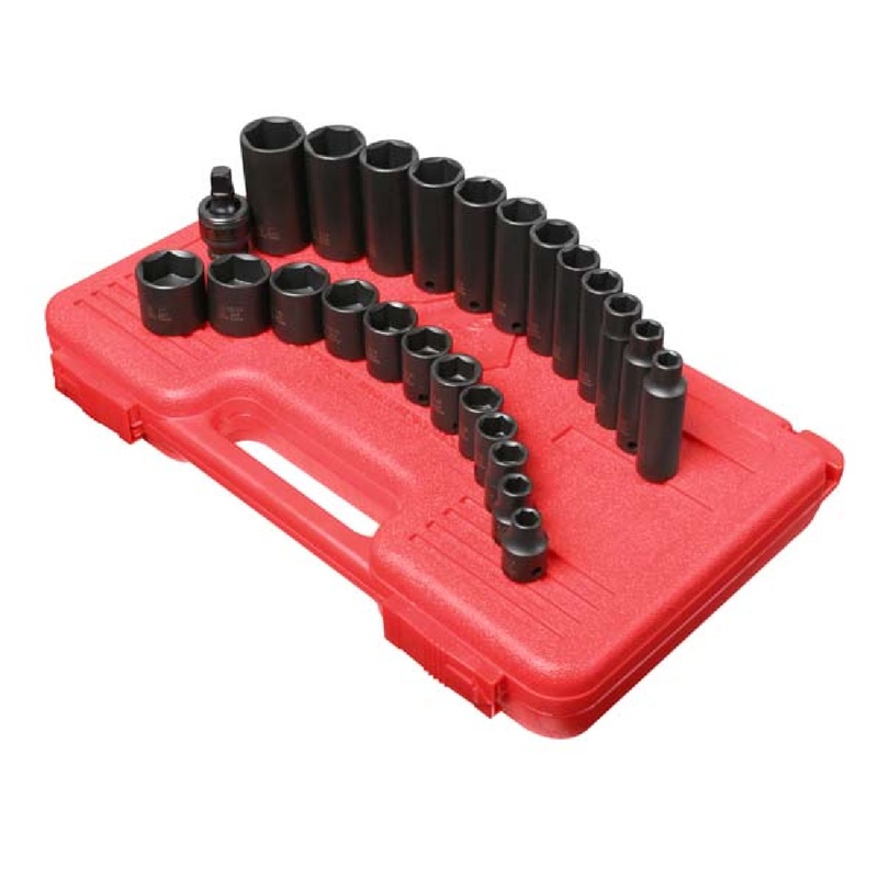 Sunex 3325 25-Piece 3/8" Drive Master Impact Socket Set - 5/16-1"