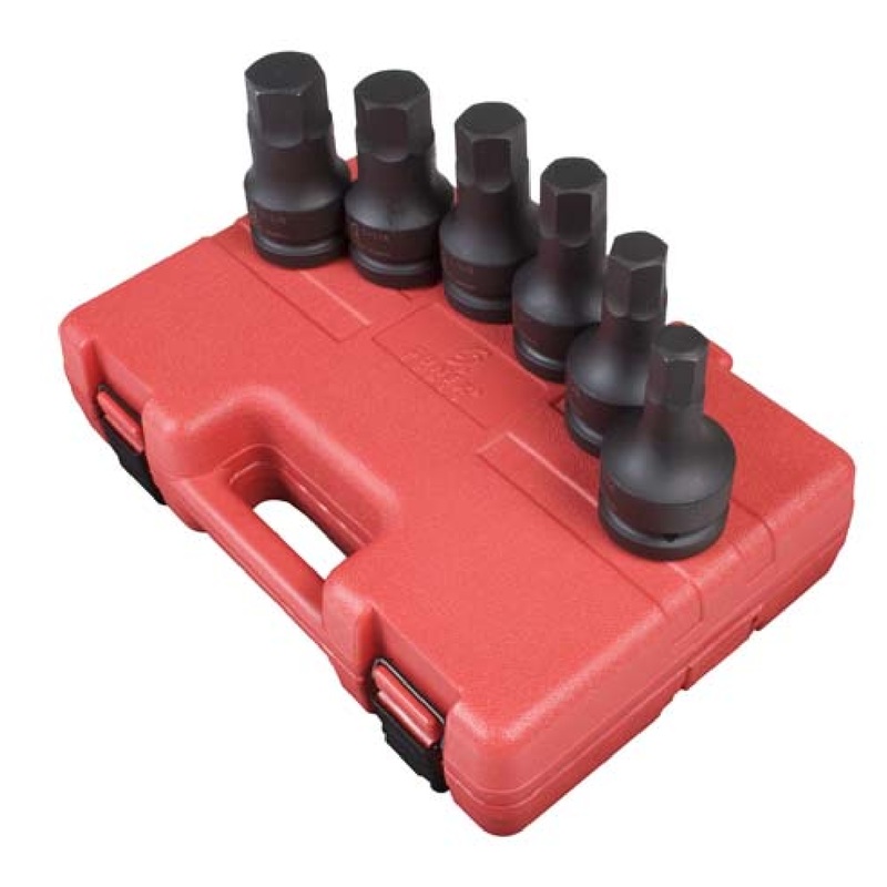 Sunex 5606 6-Piece 1" Drive SAE Hex Driver Impact Set