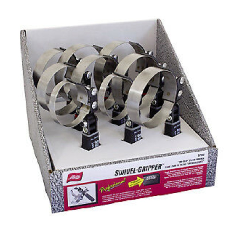 Lisle 57160 9 Piece Swivel Oil Filter Gripper Counter Display