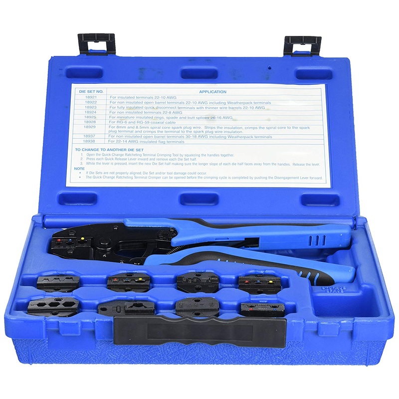 S&G Tool Aid 18980 Master Ratcheting Terminal Crimper Set