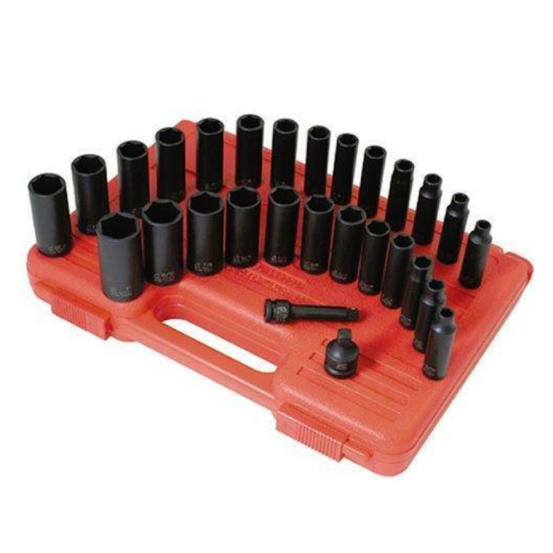 Sunex 3360DD 28-Piece SAE and Metric Impact Socket Set
