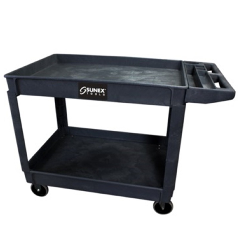 Sunex 8036 Large Plastic Utility Cart - Black