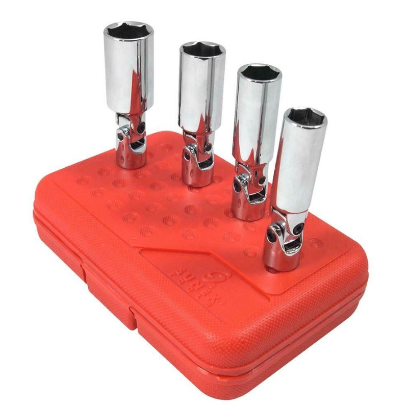 Sunex 8844 4 Piece Universal Spark Plug Socket Set 3/8" Drive